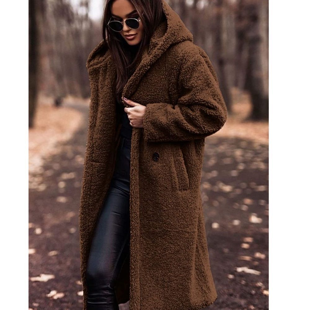 Coffee Faux Fur Warm Winter Coat